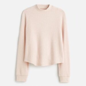 Madewell Pale Pink Waffle Crewneck Top